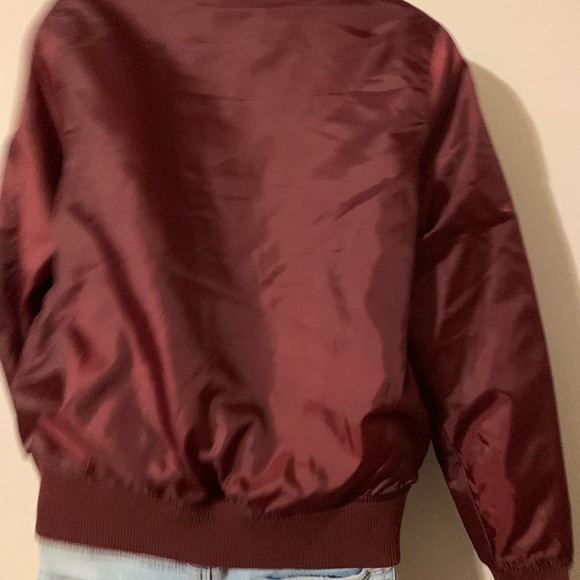 NWOT Bomber flight jacket coat in burgundy new - Picture 6 of 7